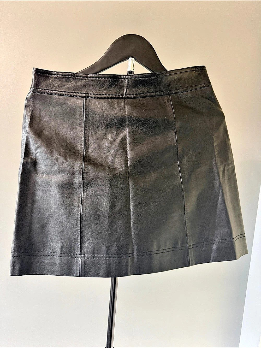 J.Crew Black Faux-Leather Mini Skirt Size 4